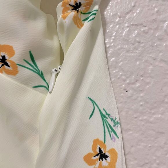 Urban Outfitters‎ Kelly Surplice Midi Yellow Floral Slip Dress Size Small - Picture 9 of 11